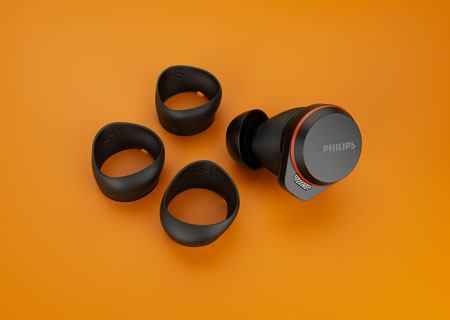 Philips True Wireless Sportkopfh&ouml;rer mit austauschbaren Stabilisatoren in verschiedenen Gr&ouml;&szlig;en