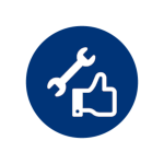 Symbol f&uuml;r weniger Wartung