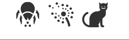 Symbole f&uuml;r Staubmilben und Tiere